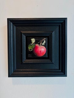 Pocket Wild Red Apple - original realism still life fruit - contemporary art