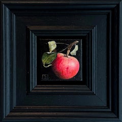 Pocket Wild Red Apple - original realism still life fruit - contemporary art