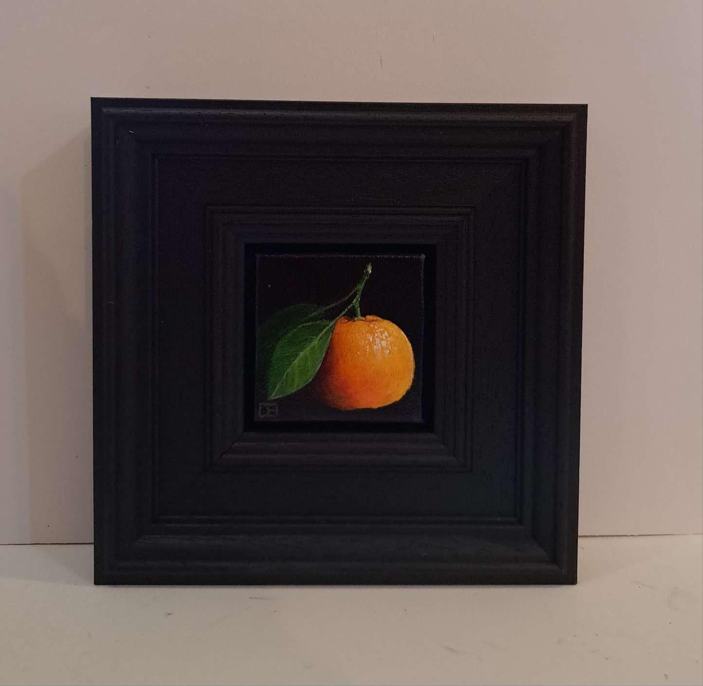 Bolsillo Amarillo Naranja Clementina Pintura Original, Arte Frutal, Realista - Painting de Dani Humberstone