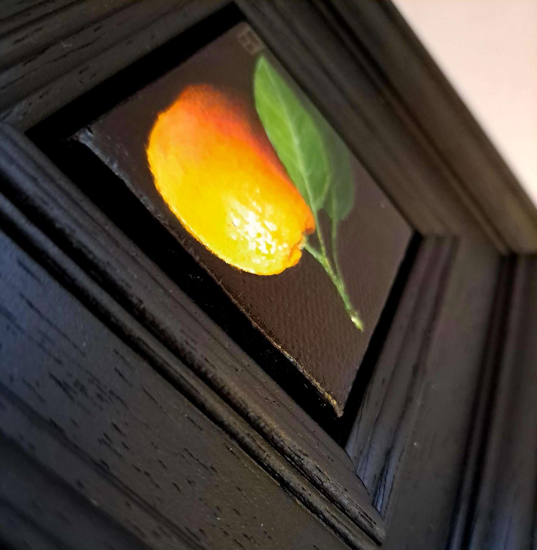 Bolsillo Amarillo Naranja Clementina Pintura Original, Arte Frutal, Realista 4