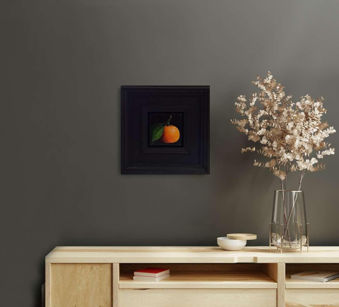 Bolsillo Amarillo Naranja Clementina Pintura Original, Arte Frutal, Realista 6