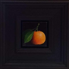Bolsillo Amarillo Naranja Clementina Pintura Original, Arte Frutal, Realista