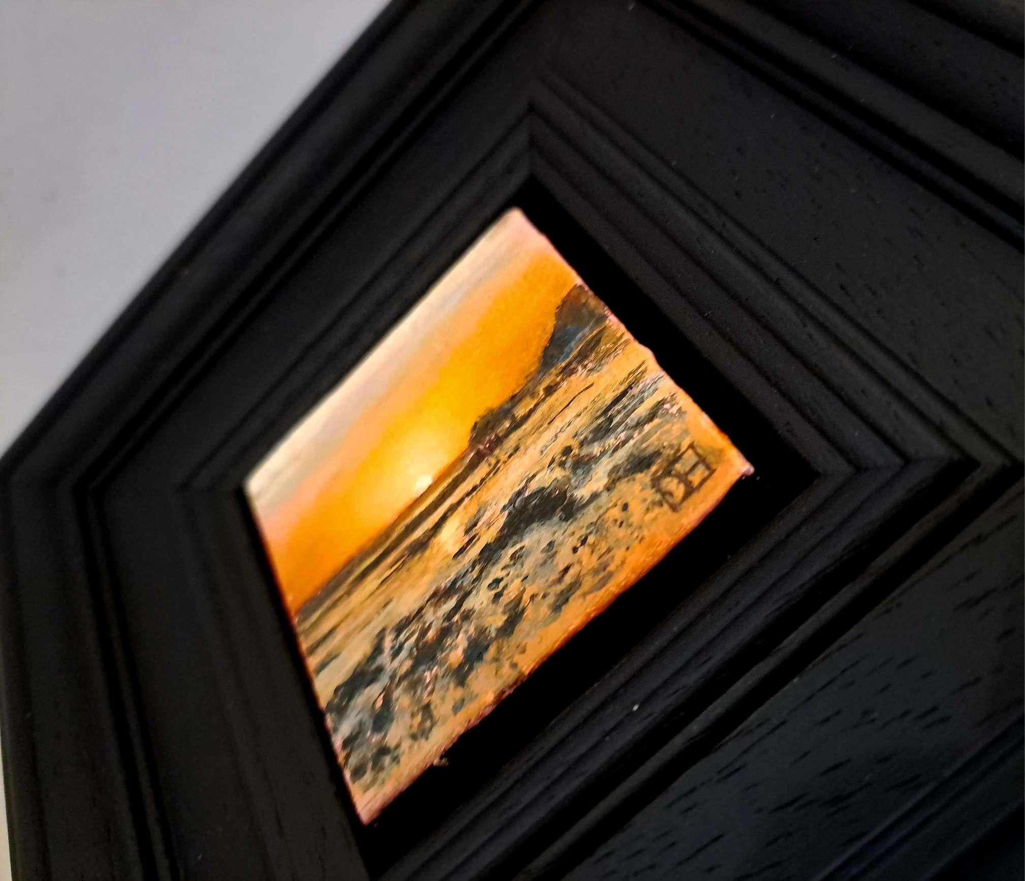 Polzeath Beach at Sunset Landscape Collection Taschenserie, Originalgemälde im Angebot 2