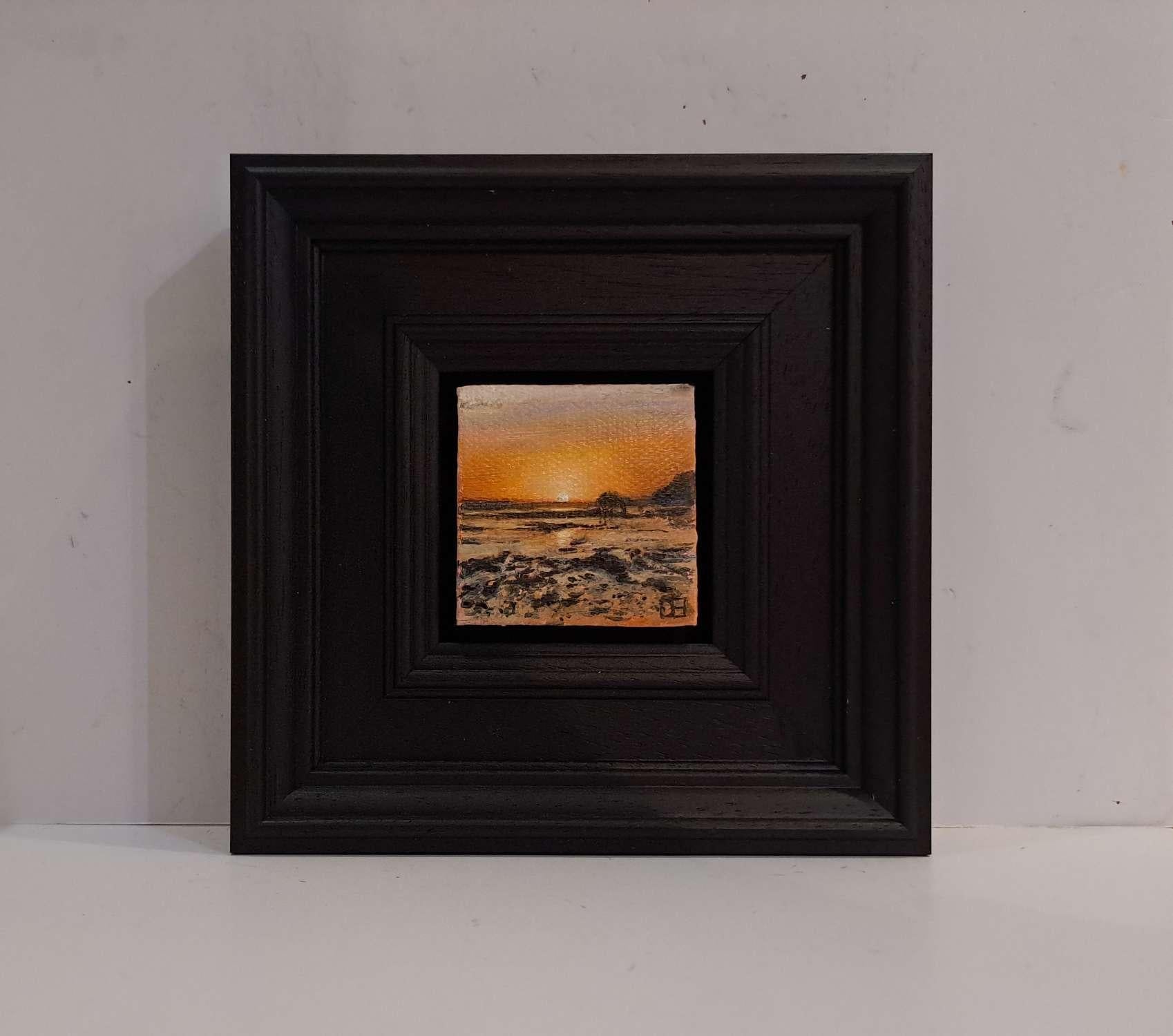 Polzeath Beach at Sunset Landscape Collection Taschenserie, Originalgemälde im Angebot 5