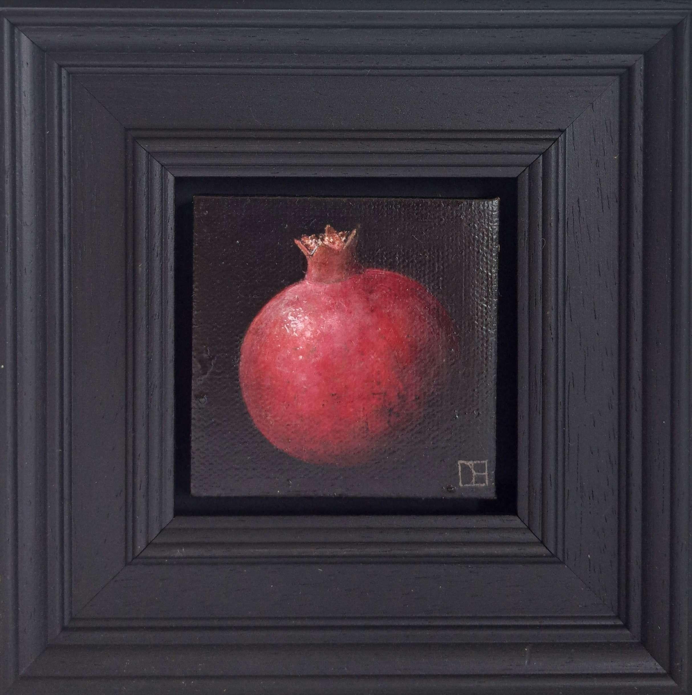 Dani Humberstone Still-Life Painting - Pomegranate Red Shiney Pocket  Very Pocket Painting, original painting