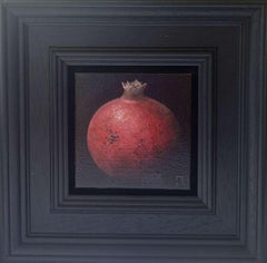 „Pomegranate Red Shiny Pocket Painting 252“, Originalgemälde, Stillleben