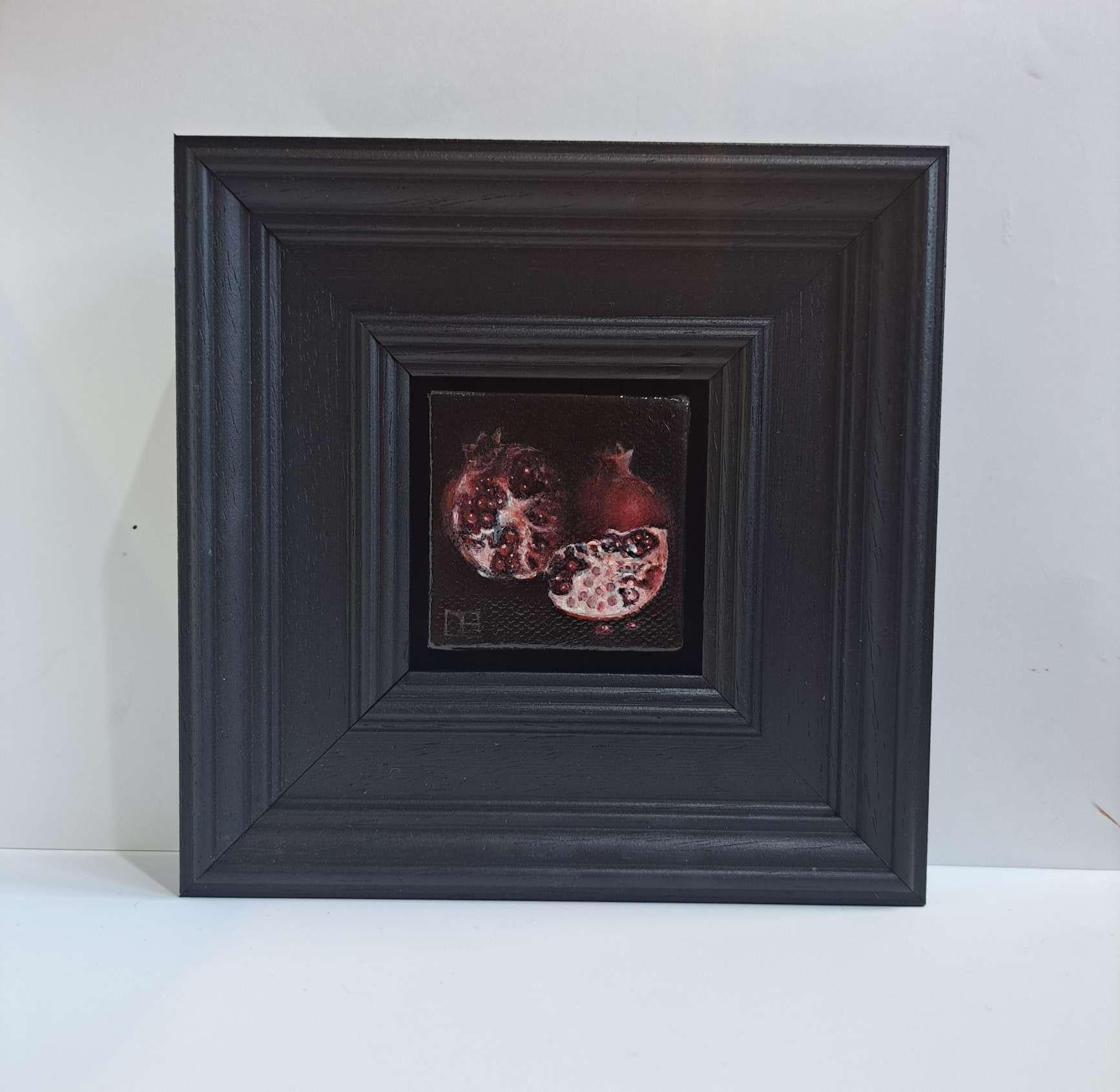 Pomegranate Tableau Chiaroscuro Pocket Painting, original painting For Sale 3