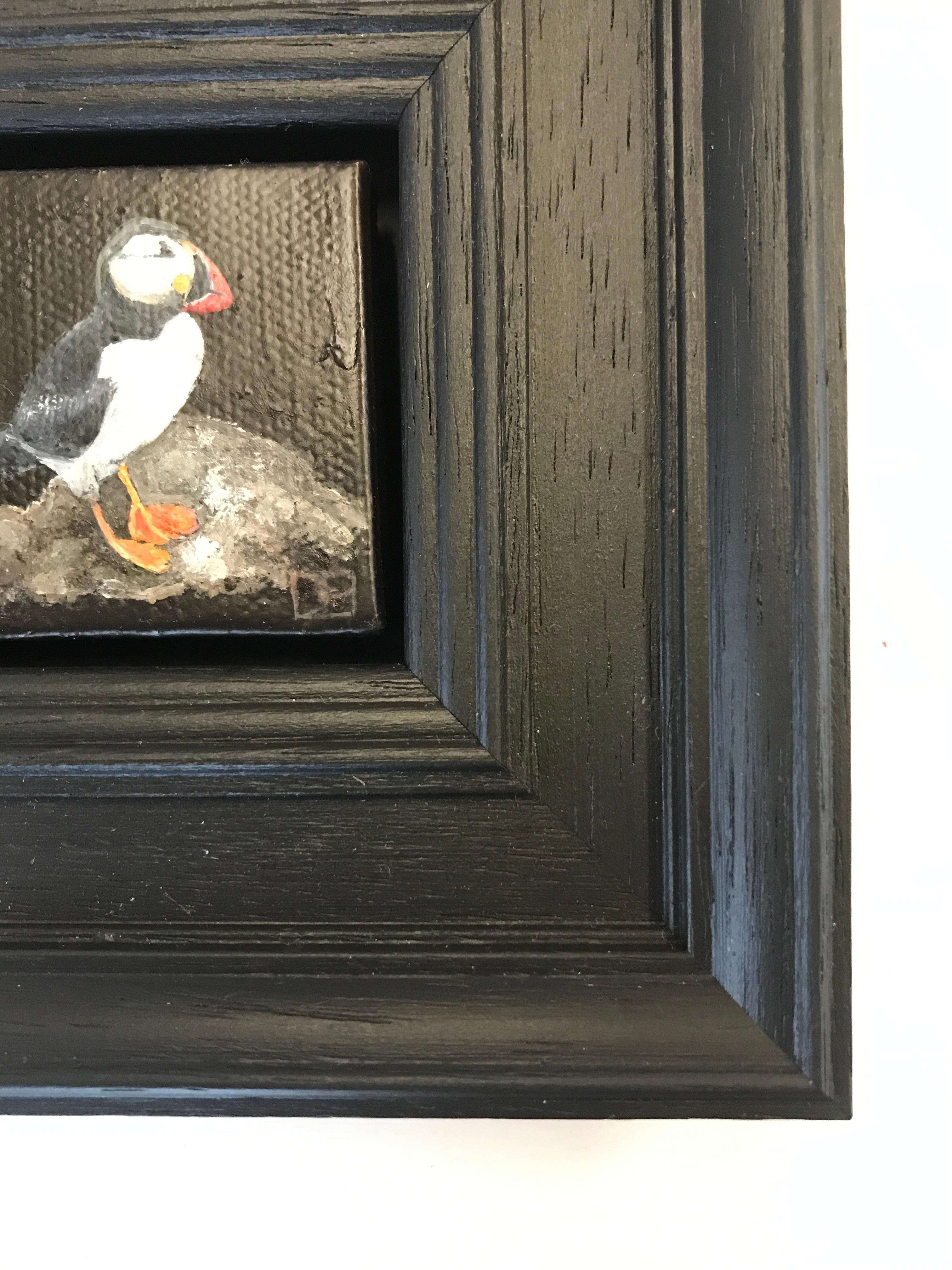 Puffin Bird Wildlife Pocket Painting, original painting, still-life, contemporar For Sale 2