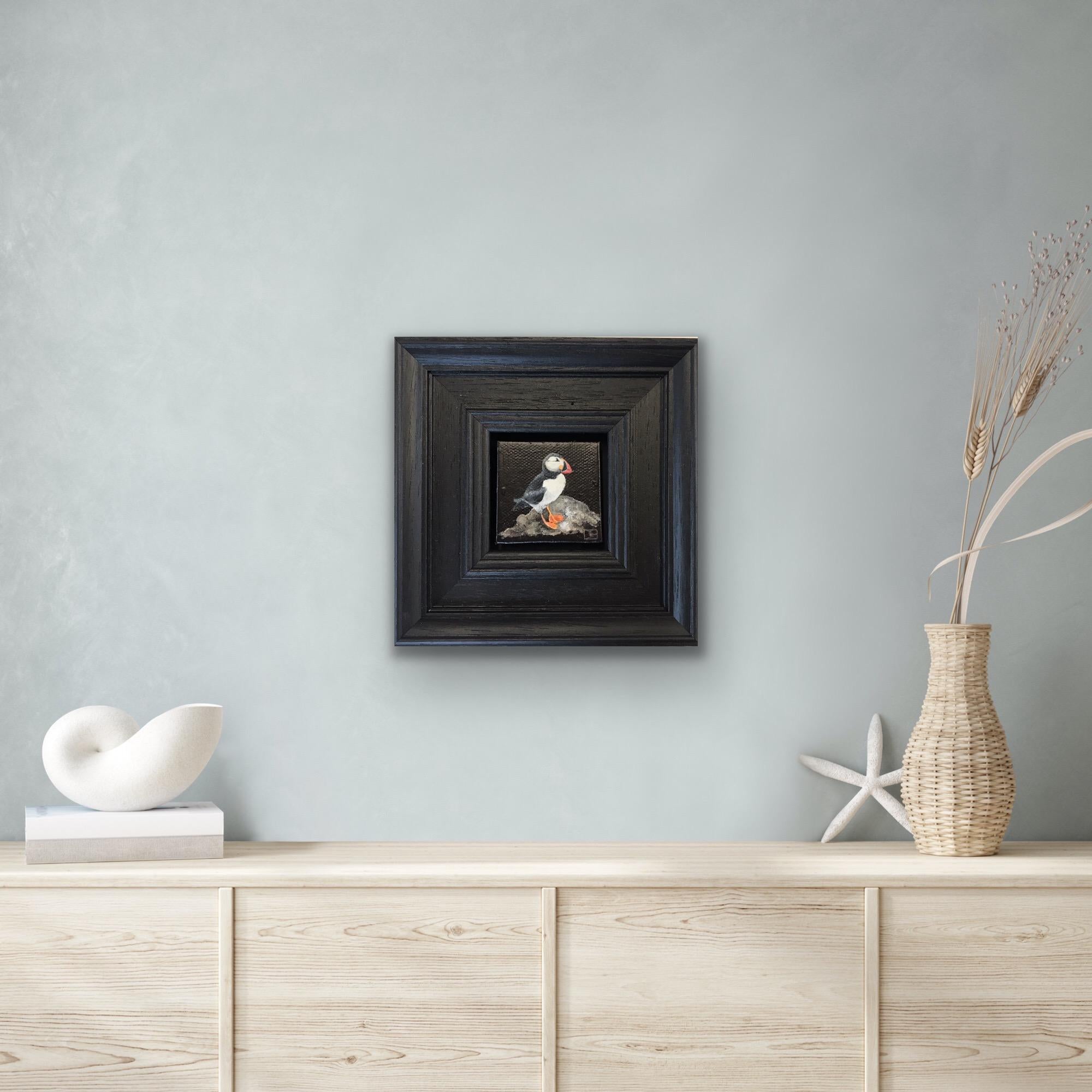 Puffin Bird Wildlife Pocket Painting, original painting, still-life, contemporar For Sale 3