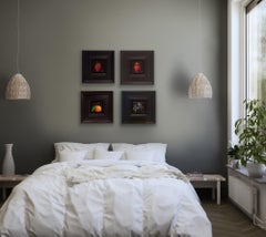 Quadrittico di frutta, prugnole tascabili, fragola, mela selvatica, lampone tascabile