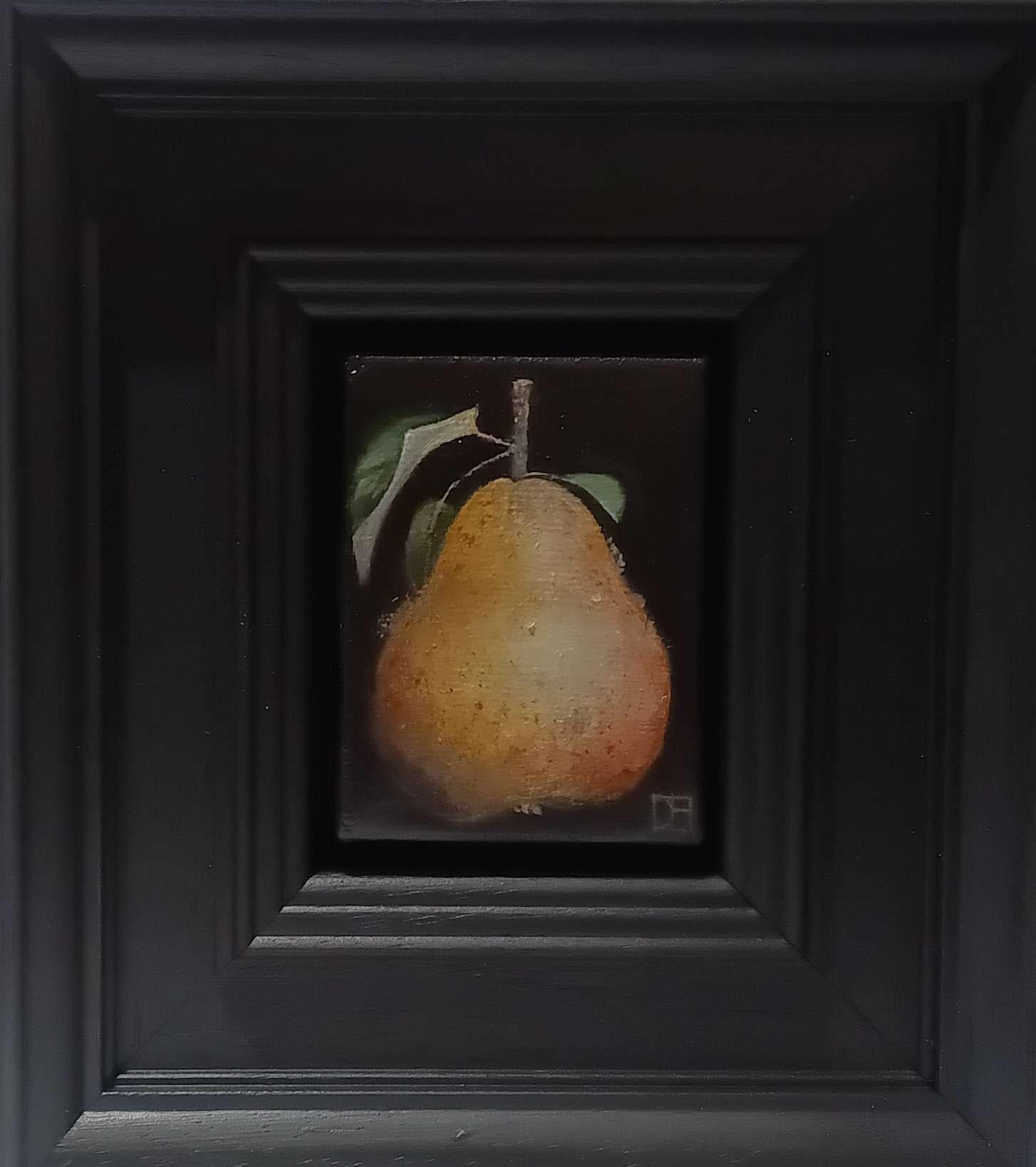 Pocket Fluffy Quince 2 est une peinture à l'huile originale réalisée par Dani Humberstone dans le cadre de sa série Pocket Painting, qui comprend des peintures à l'huile réalistes à petite échelle, avec un clin d'œil aux natures mortes baroques. Les