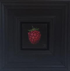 Frambuesa - original realismo bodegón fruta - arte contemporáneo