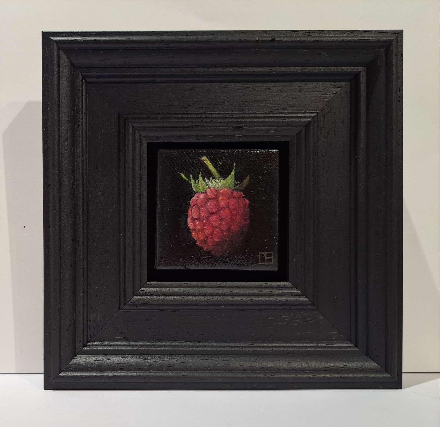 Raspberry (Pink) Pocket Painting, Still life, Fruit, Original 2