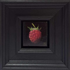 Raspberry (Pink) Pocket Painting, Still life, Fruit, Original
