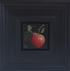Red Apple - original realism still life fruit - contemporary art