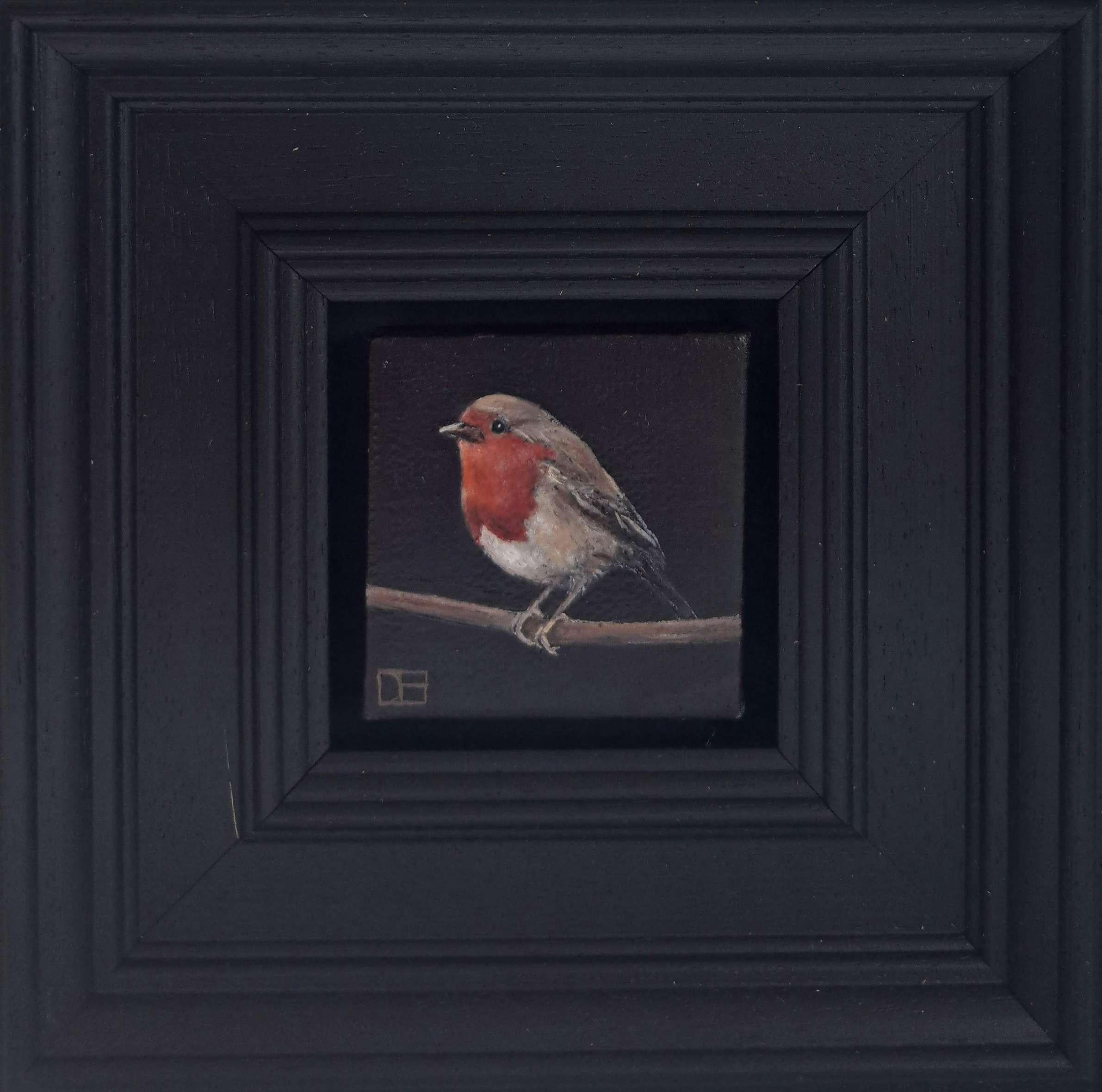 „Robin Redbreast“ – Taschenbild 246, Originalgemälde, Stillleben
