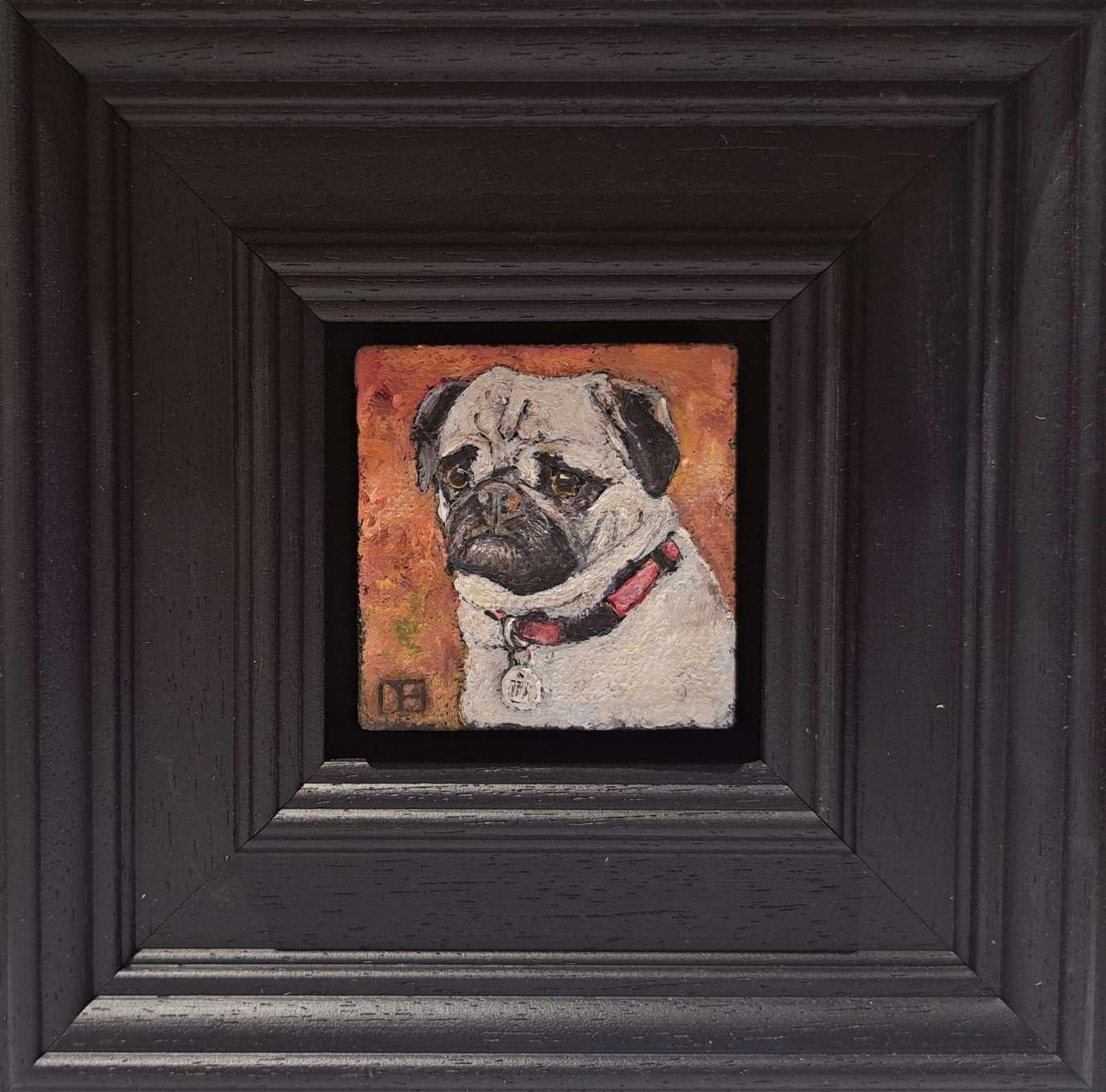 Rose The Pug 1 Pocket Painting, Pocket Painting, original painting, still-life