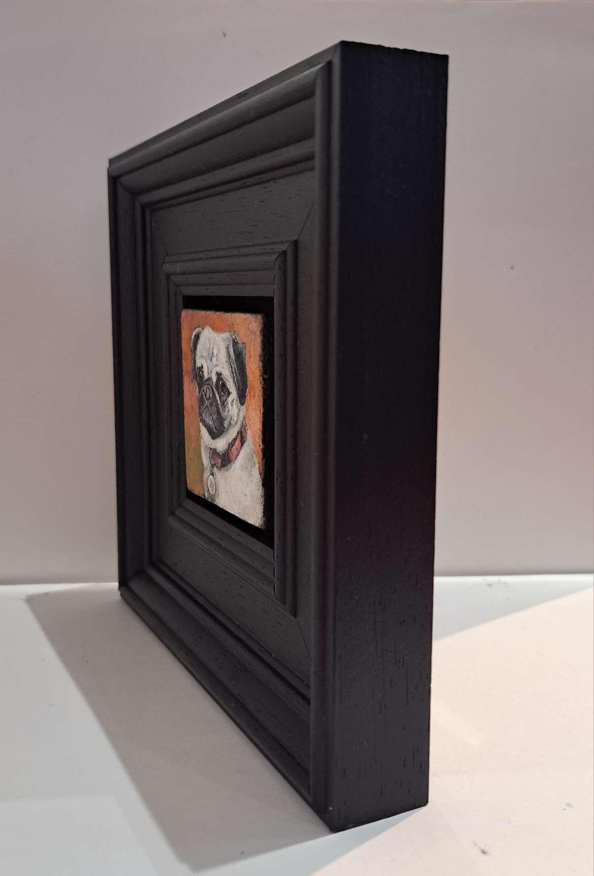 Rose The Pug Pocket Painting, Originalgemälde, Stillleben im Angebot 5