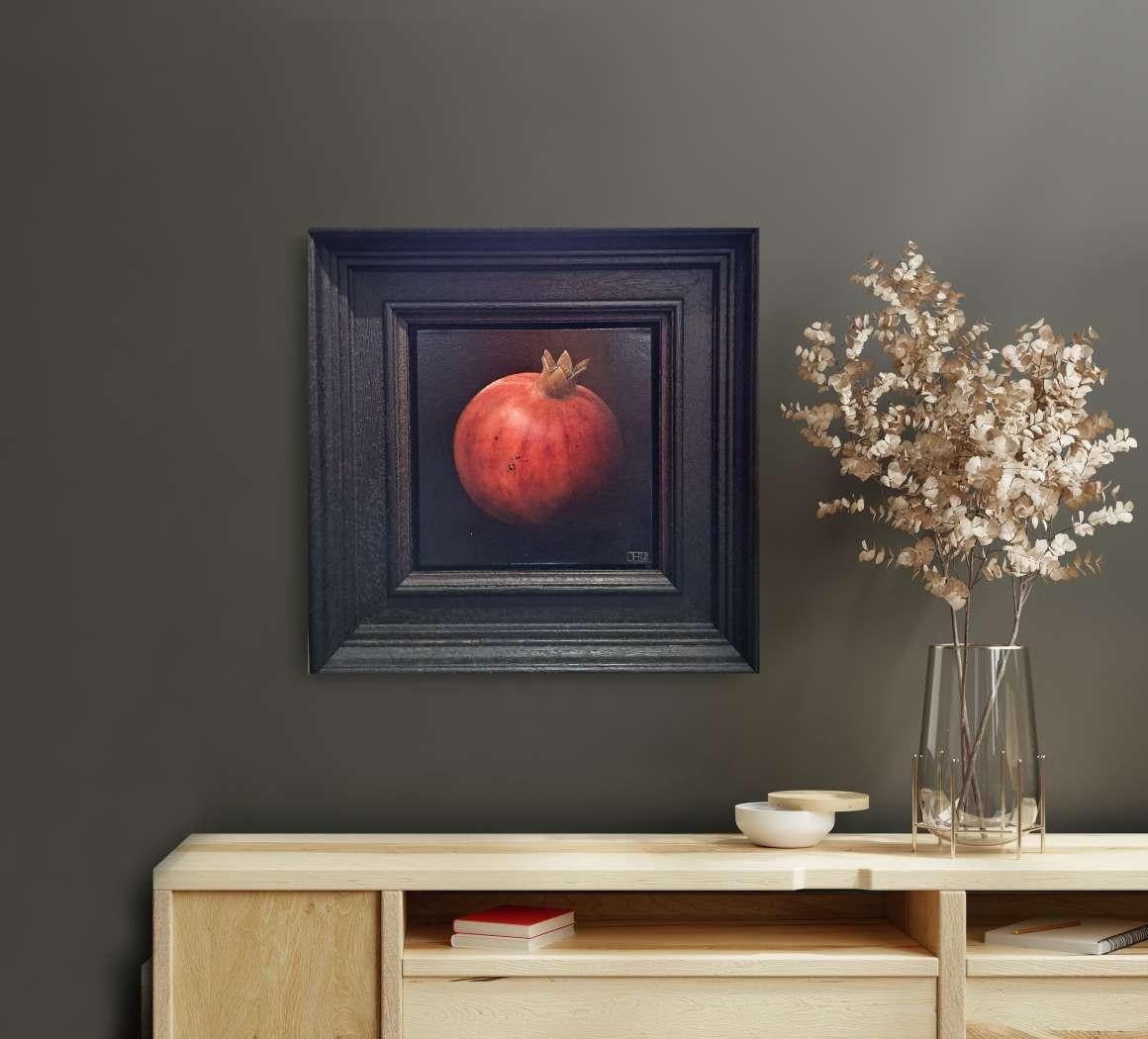 Melograno rosso brillante, Pittura originale, Natura morta, Arte della frutta in vendita 2