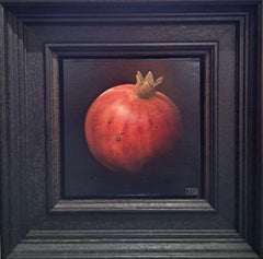Shiney Red Pomegranate, Originalgemälde, Stillleben, Obstkunst