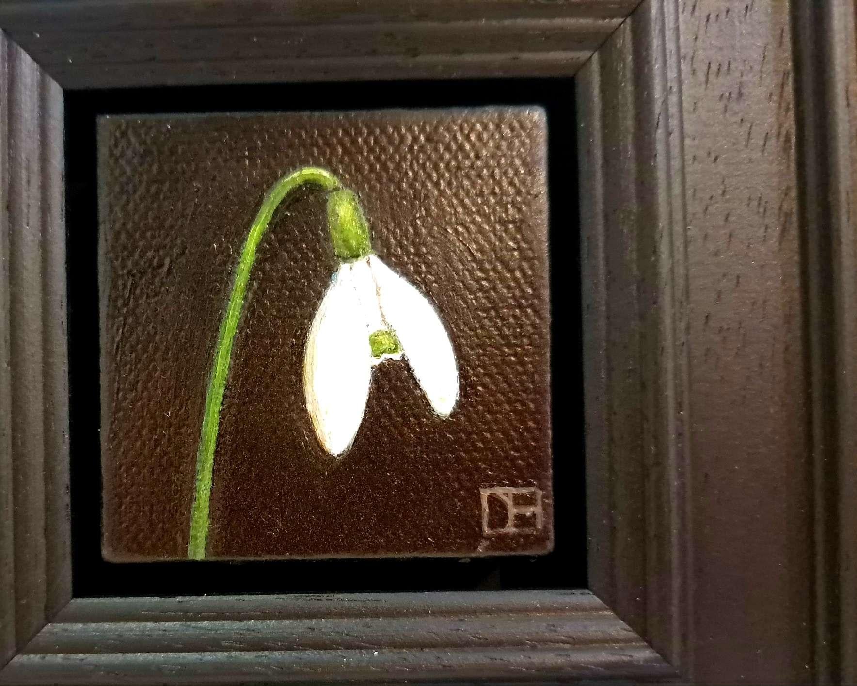 Bucaneve #6 Serie Pocket, quadro originale, contemporaneo, natura morta - Still-Life Painting Nero di Dani Humberstone