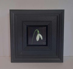 Snowdrop Pocket Painting 235, original painting, still-life, contemporary