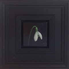 Snowdrop Pocket Painting 235, original painting, still-life, contemporary