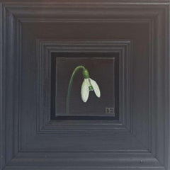 Snowdrop Pocket Painting 6c, original painting, still-life, nature