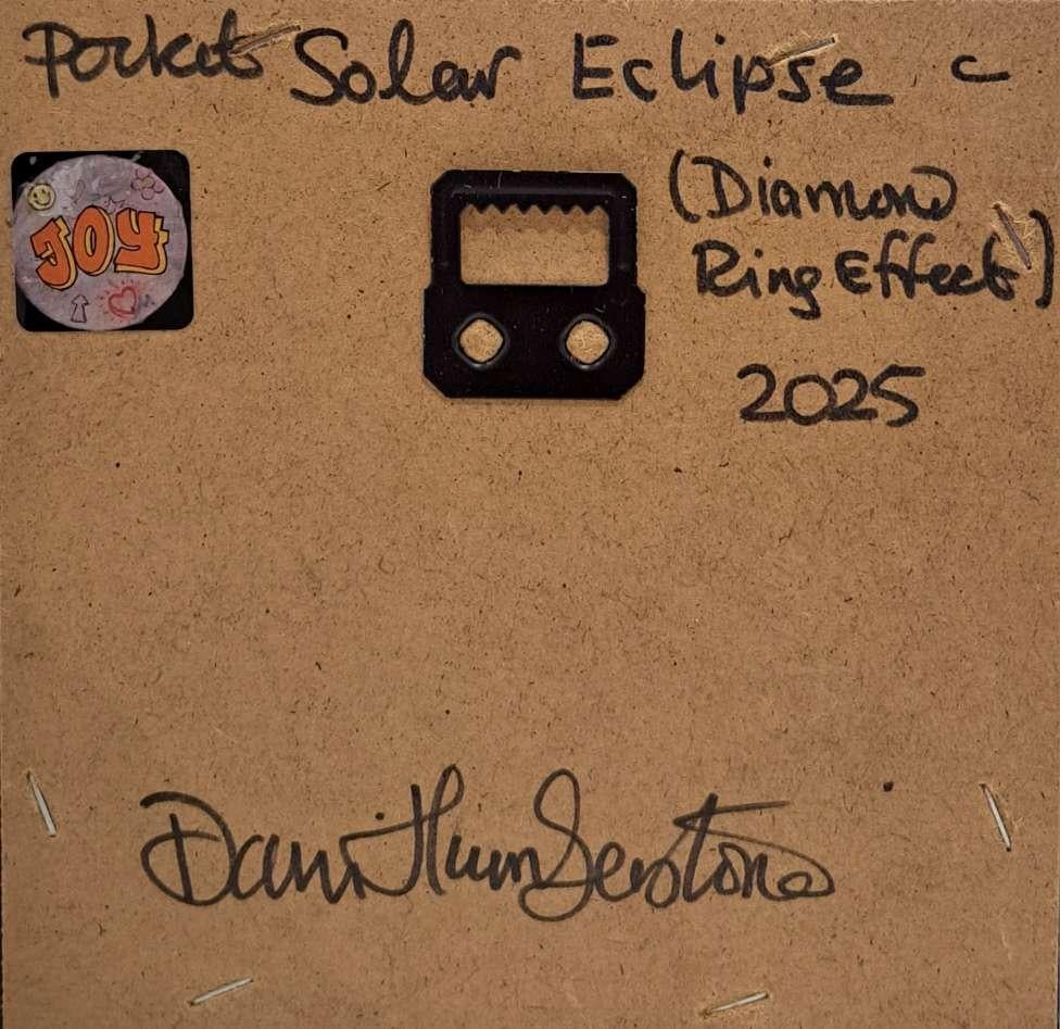 Sonnenfinsternis & Mondfinsternis Taschengemälde, Diptychon, Originalgemälde im Angebot 1