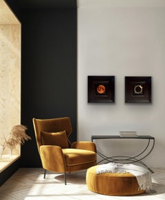 Solar Eclipse & Lunar Eclipse Pocket Painting, diptych, original painting