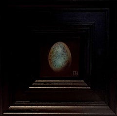 Colección Primavera: Huevo de mirlo de bolsillo (c), Pintura original, Huevo, Realismo