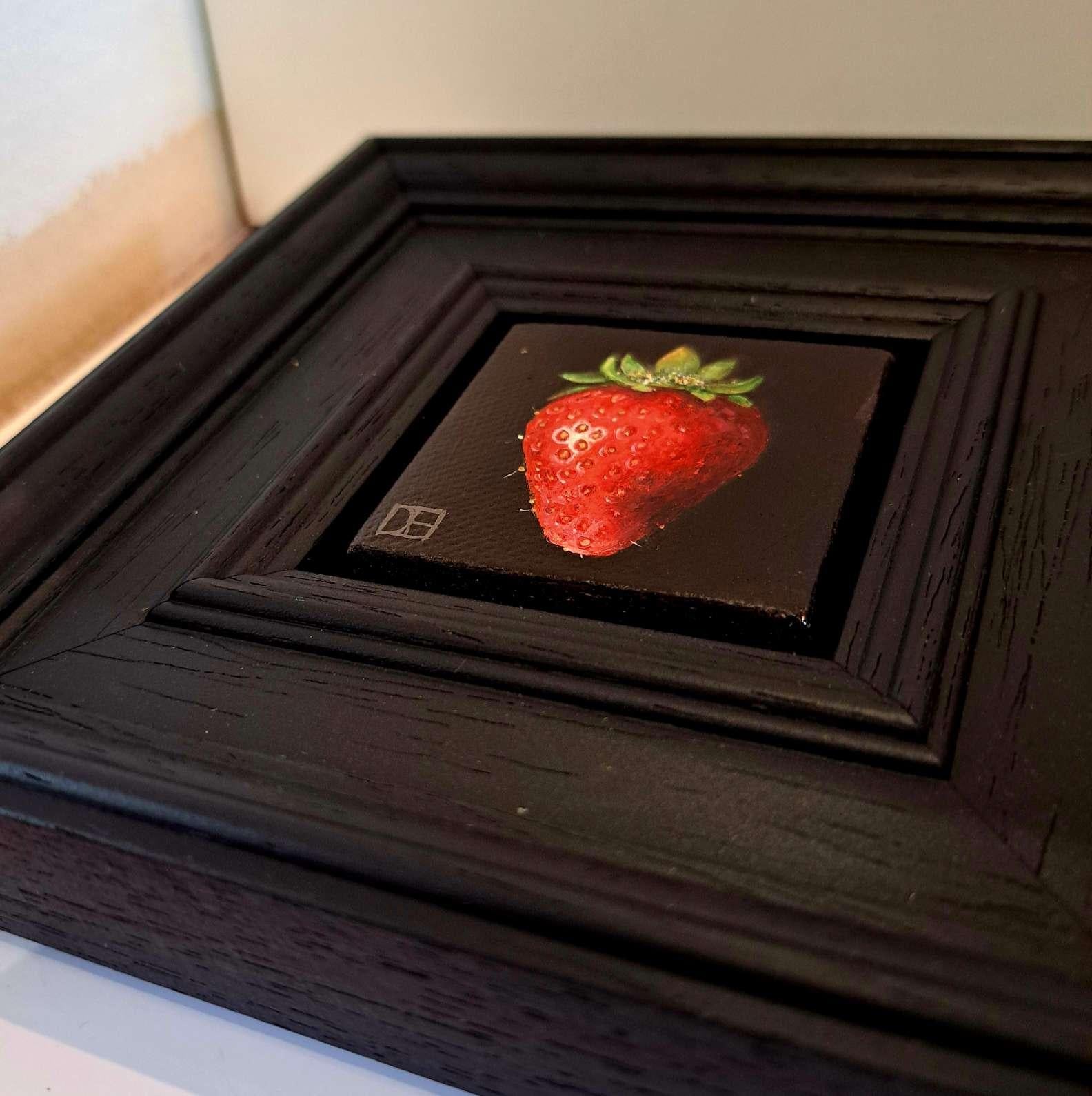 Strawberry Crimson & Clementine Pocket Painting, diptyque, peinture originale en vente 3