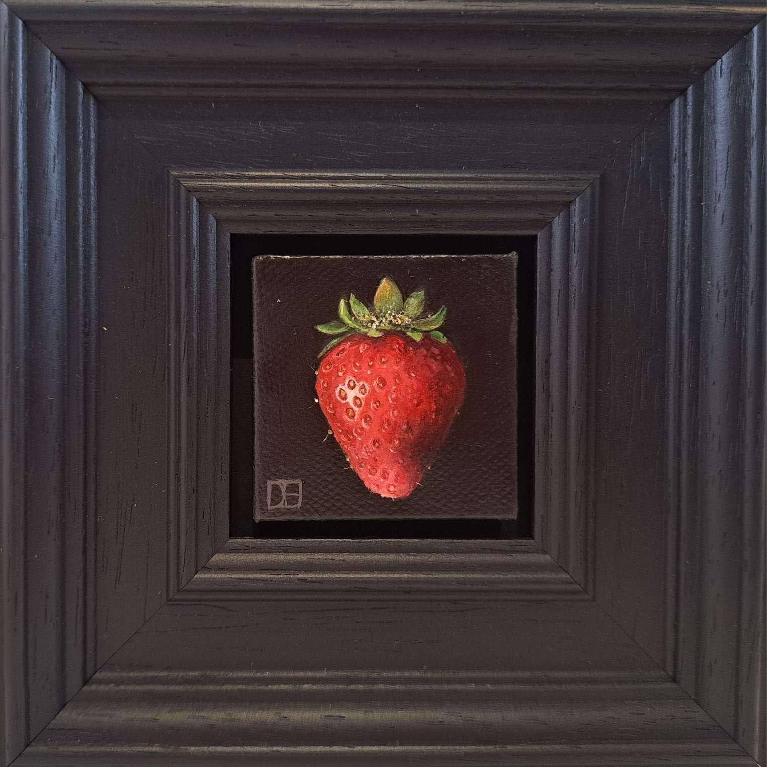 Still-Life Painting de Dani Humberstone - Pintura Bolsillo Carmesí Fresa, pintura original, bodegón, contemporáneo