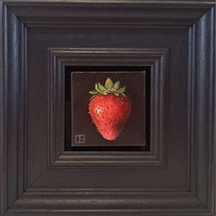 Pintura Bolsillo Carmesí Fresa, pintura original, bodegón, contemporáneo