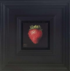 Strawberry Ruby Red Pocket Painting 202, original painting, still life