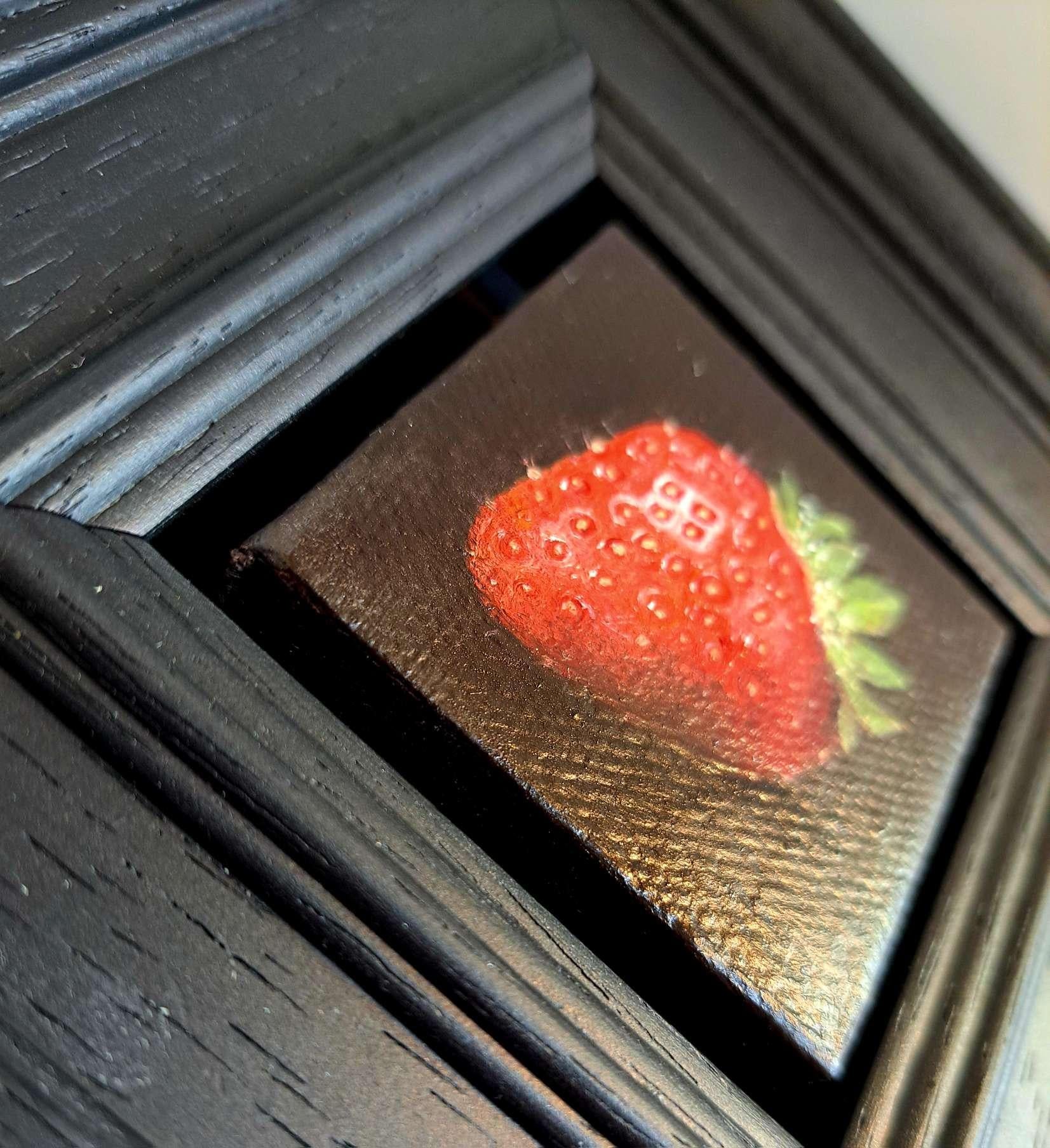 Strawberry Very Ripe Pocket Painting 6c, original painting For Sale 3