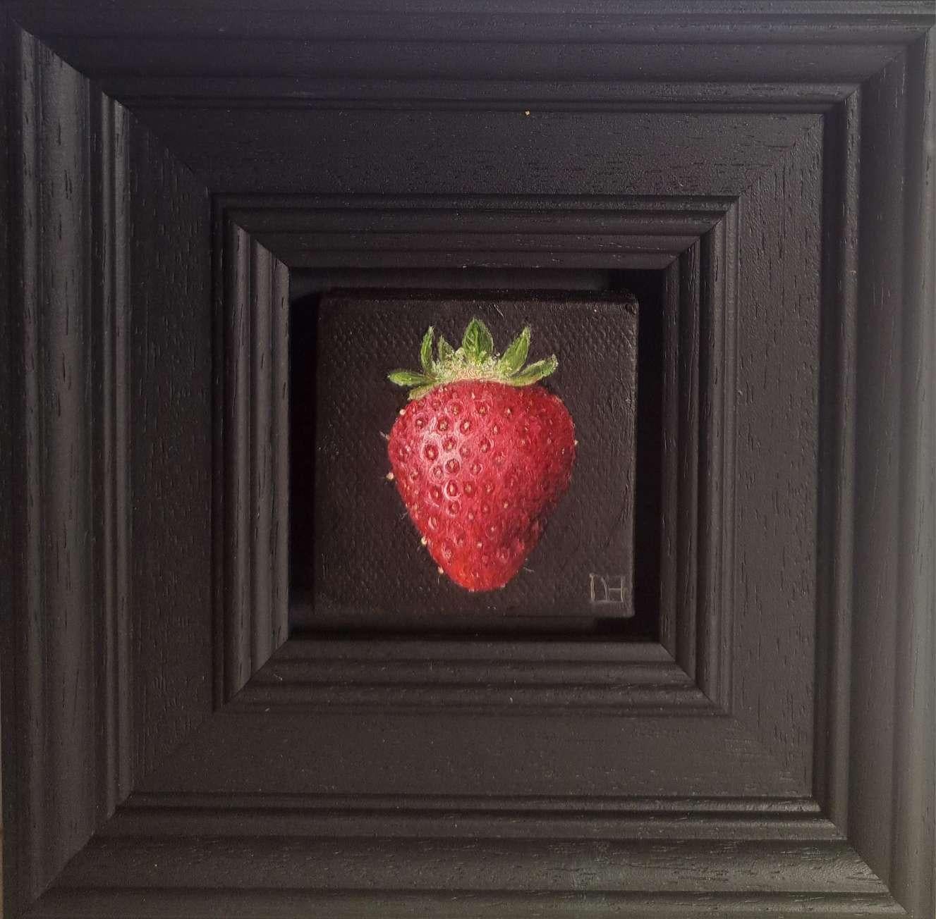 Strawberry Very Ripe Pocket Painting, original painting, still life