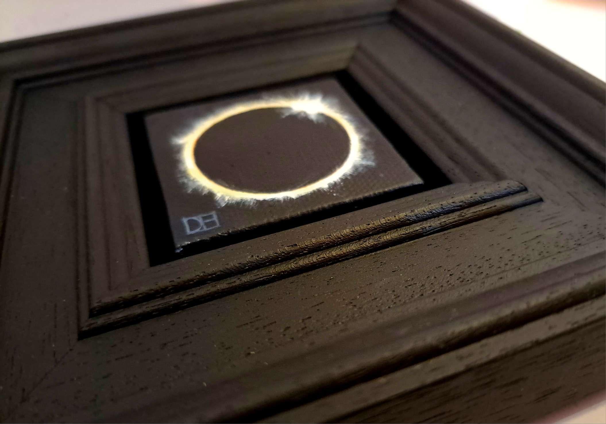 Sun Eclipse Pocket Painting #4 c, original painting, still-life, landscape For Sale 4