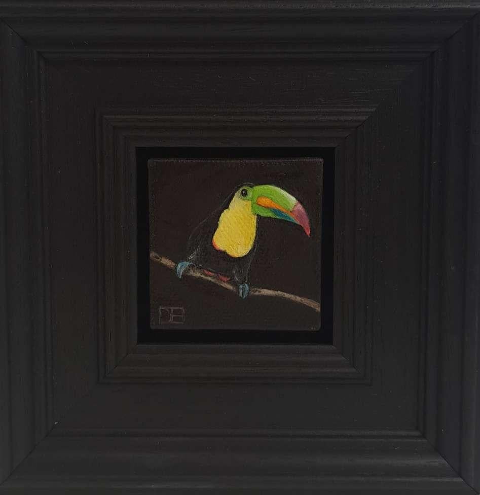 Peinture de poche Toucan 2c, peinture originale, nature morte - Painting de Dani Humberstone