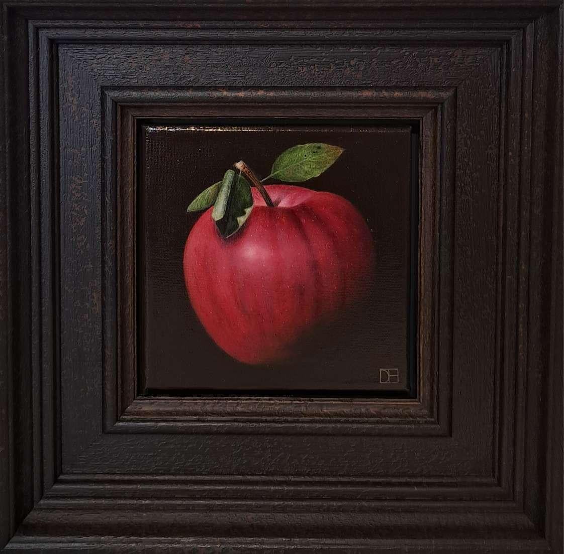 Dani Humberstone Still-Life Painting – Sehr glänzender, sehr roter Apfel