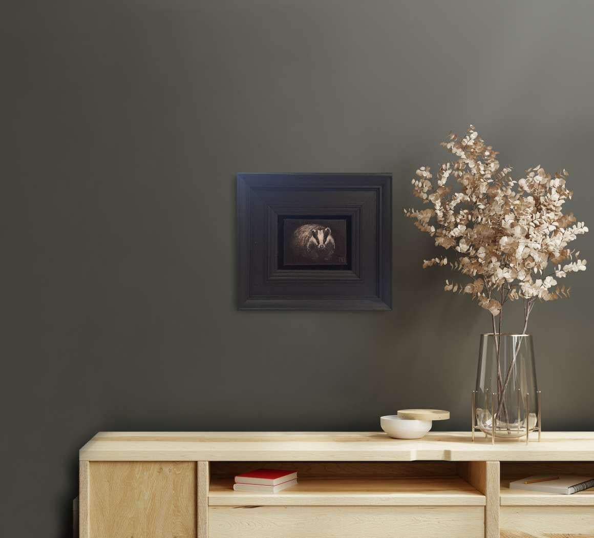 Collection'S: Tasso tascabile, Pittura originale, Arte animale - Landscape Painting Nero di Dani Humberstone