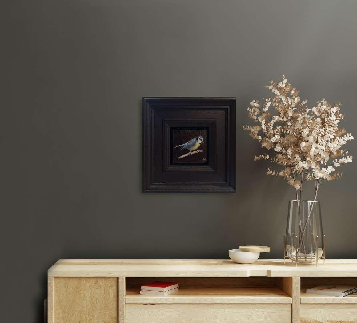 Collection'S: Bluetit tascabile, Pittura originale, Arte animale - Landscape Painting Nero di Dani Humberstone