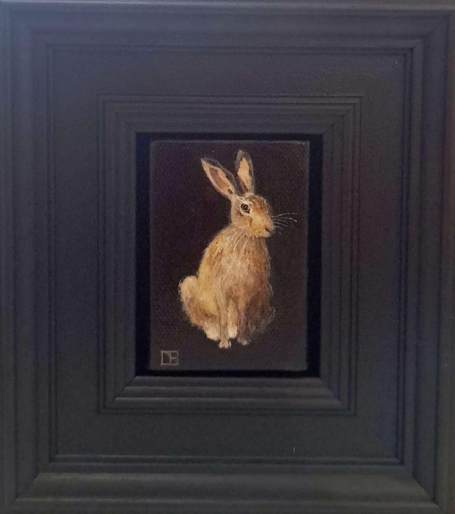 Collection'S: Lepre bruna tascabile, Pittura originale, Arte animale - Still-Life Painting Nero di Dani Humberstone