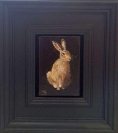 Collection'S: Lepre bruna tascabile, Pittura originale, Arte animale