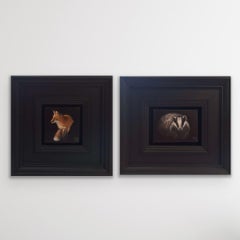 Wildlife Collection: Pocket Red Fox and Pocket Badger Diptych, Original Painting