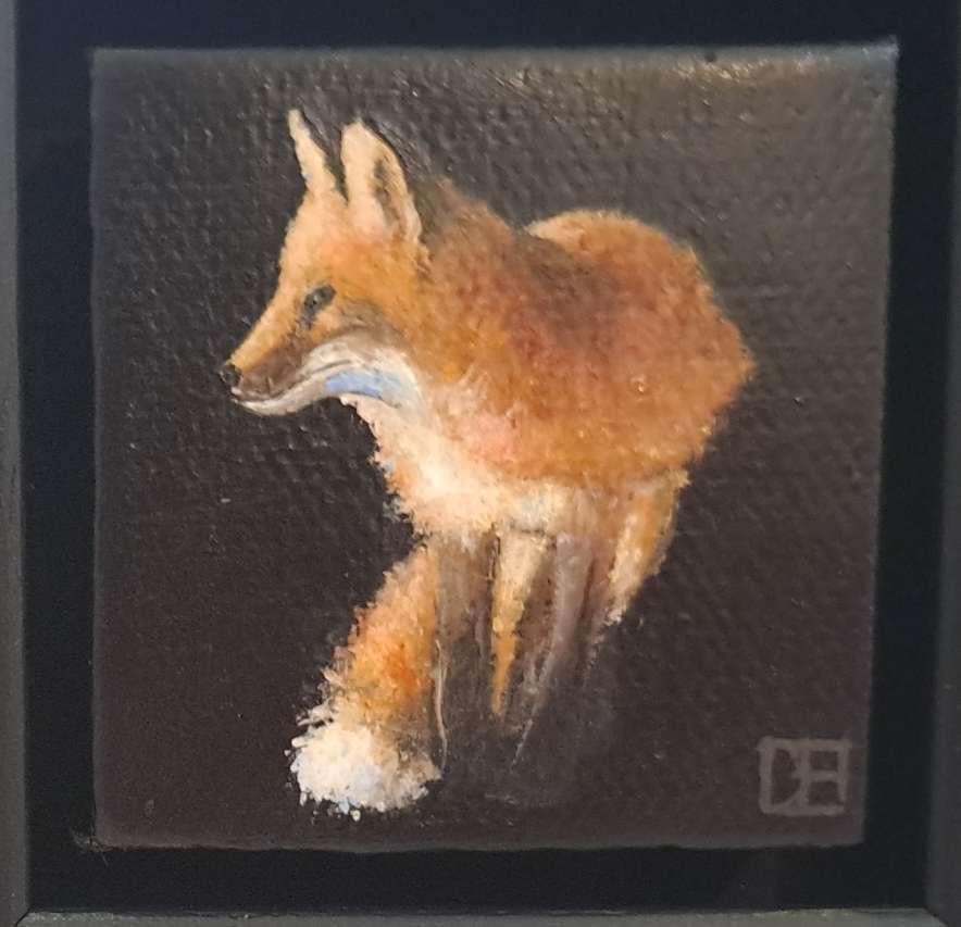 Collection'S: Volpe rossa tascabile, Pittura originale, Arte animale - Painting di Dani Humberstone