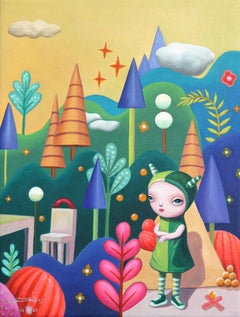 Happy Loneliness - Colorful Figurative Pop Art Joy Nostalgia Dream Painting