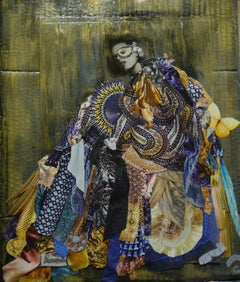Masquerade, Original, Collage, Acrylic Paint, Ink, Varnish, VenetianSigned Dated