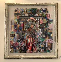 Mother Nature, Original, VibrantCollage, Paper, Ink, Varnish, Signed and dated.