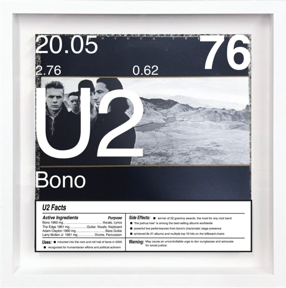 U2_76 Limited edition 9/9

Daniel Allen Cohen, a Los Angeles-based artist renowned for his multidisciplinary approach, transforms popular culture into conceptual art. His creations are nuanced reflections of societal values, desires, necessities,